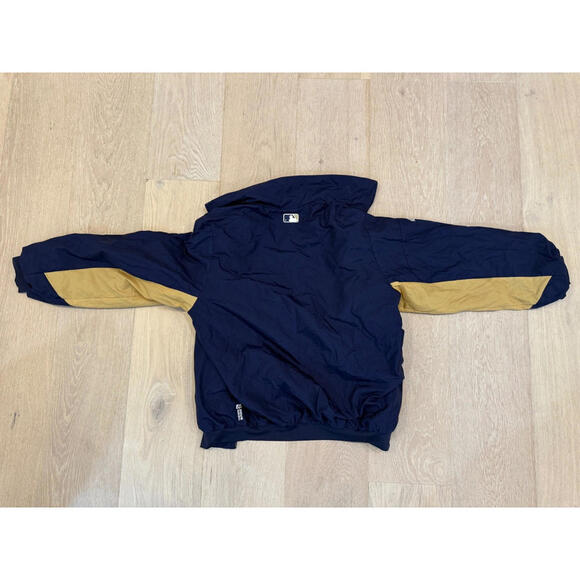 Milwaukee Brewers MLB Authentic Collection Blue Windbreaker Jacket Therma Base - Picture 2 of 8